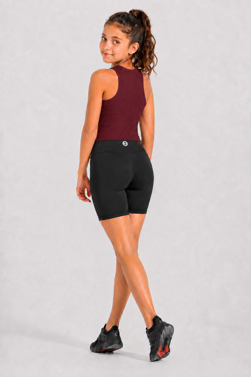 Girls Burgundy Daily Rib Tank Top - back view