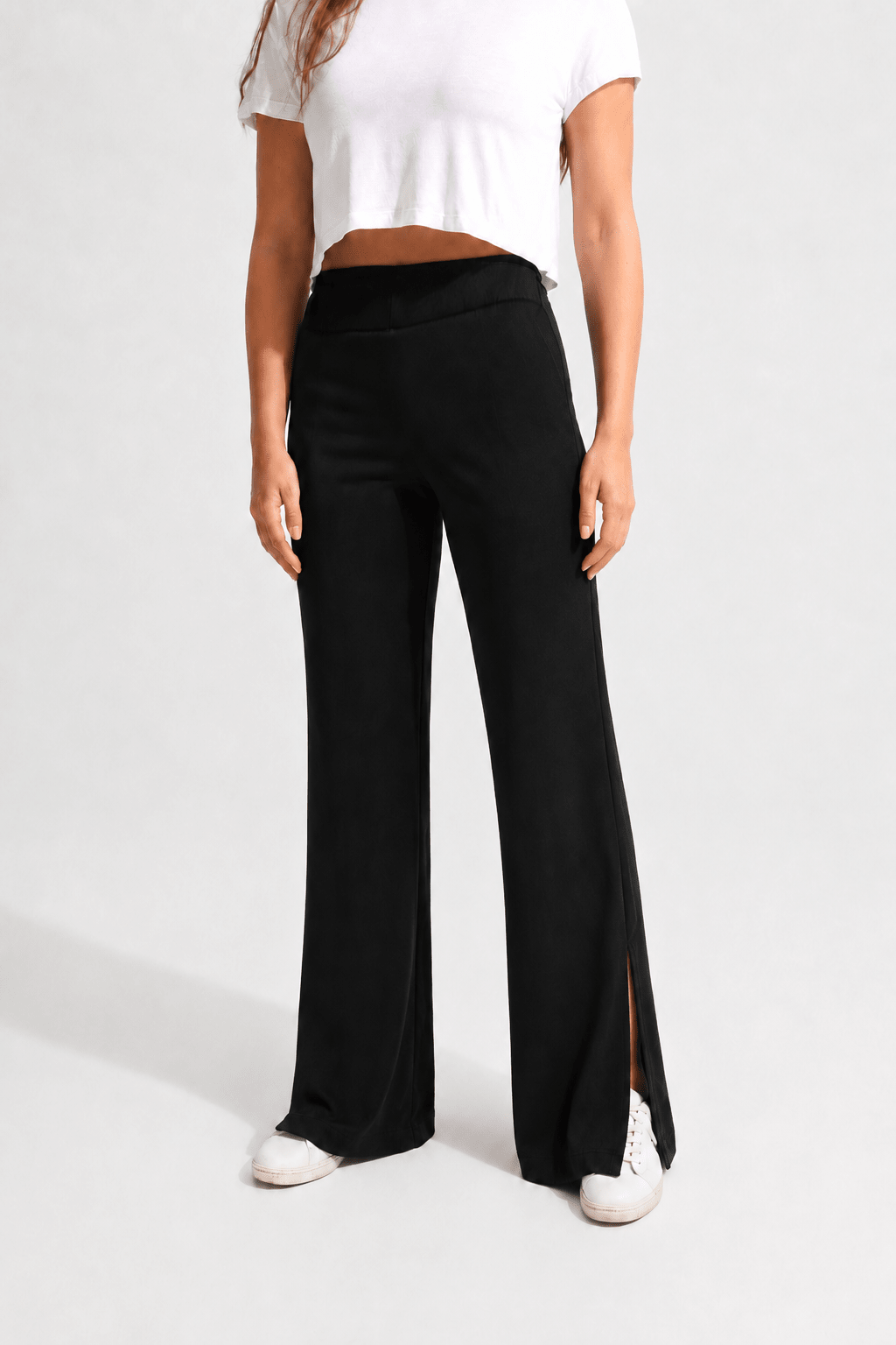Black Wide Split Pants - Sigma Fit