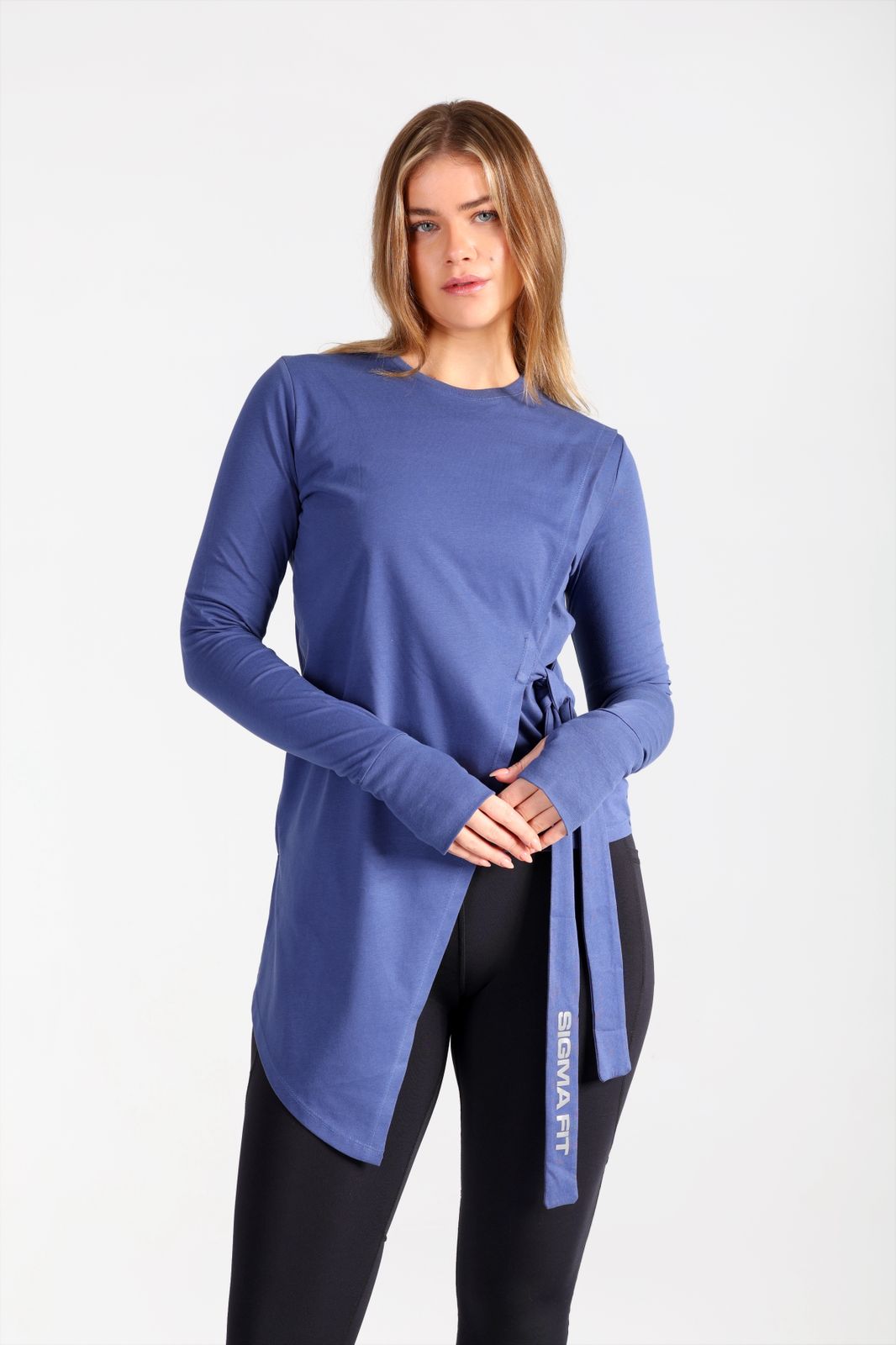 Abstract Knotted LS Tee Deep Cobalt - Sigma Fit