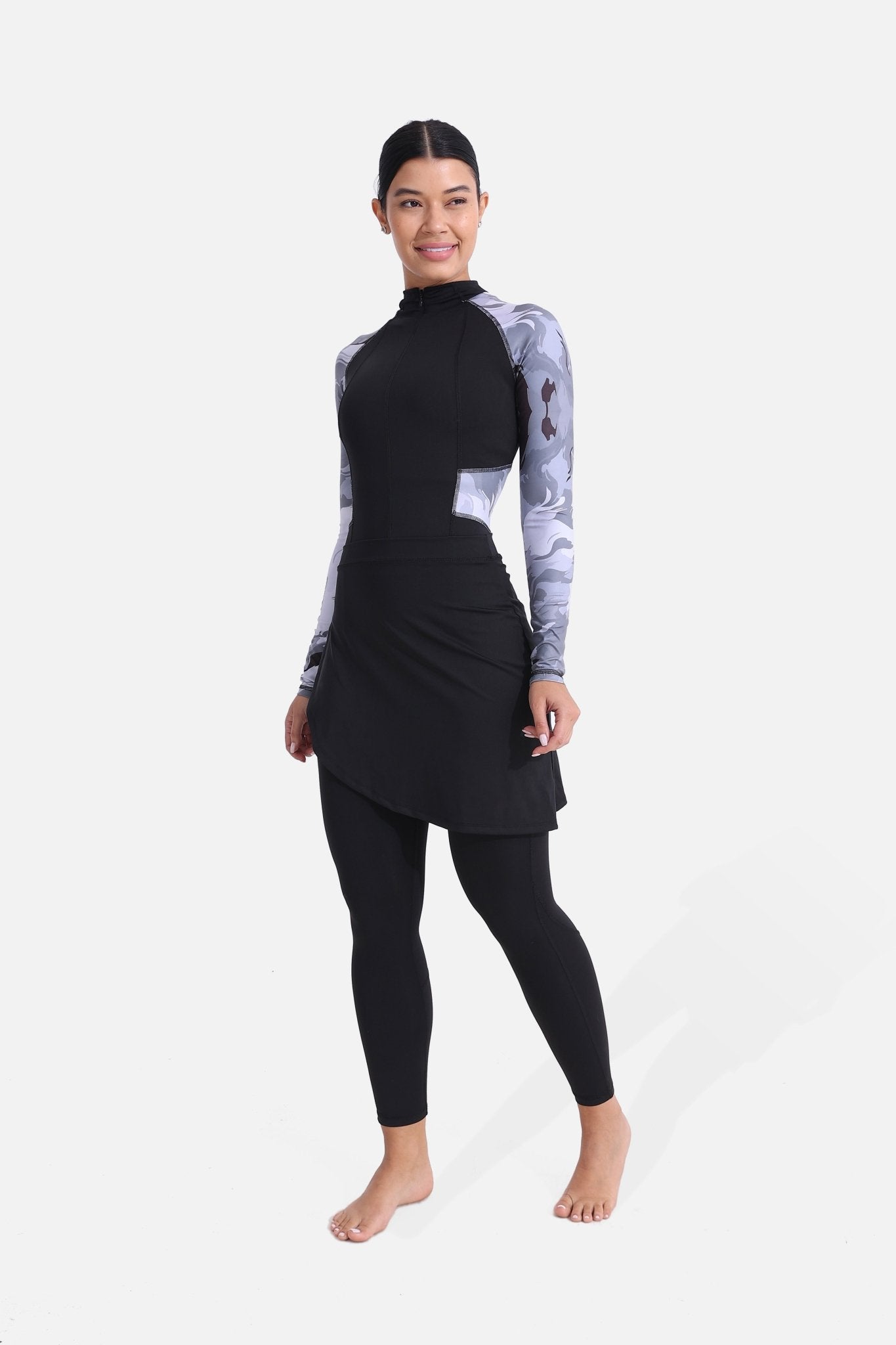 Black Camouflage Burkini Set - Sigma Fit
