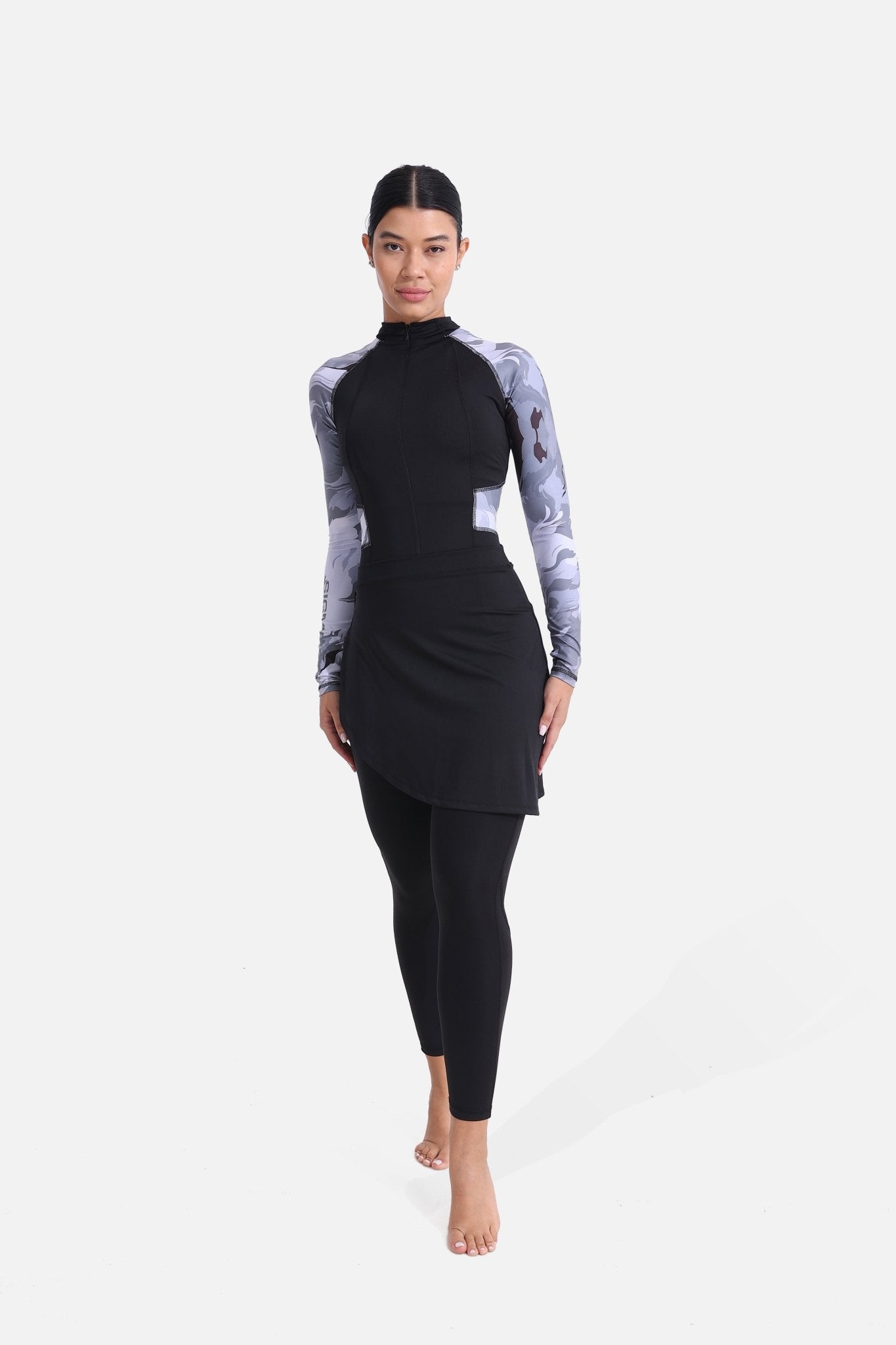 Black Camouflage Burkini Set - Sigma Fit