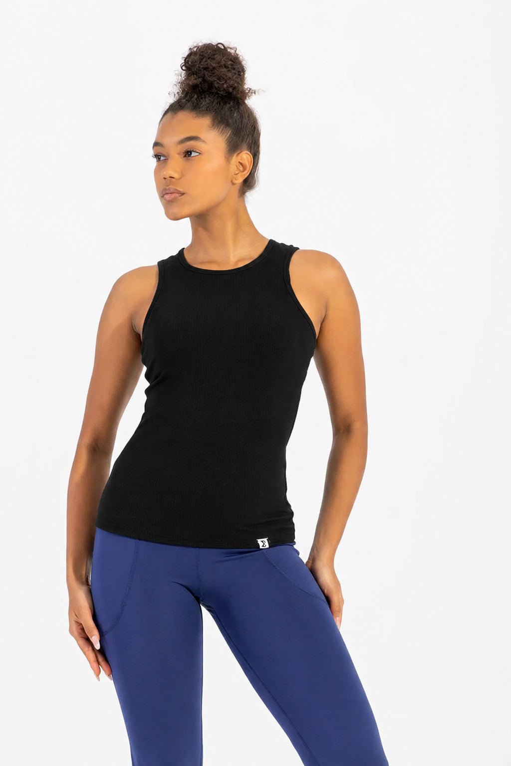 Black Daily Rib Tank Top - Sigma Fit