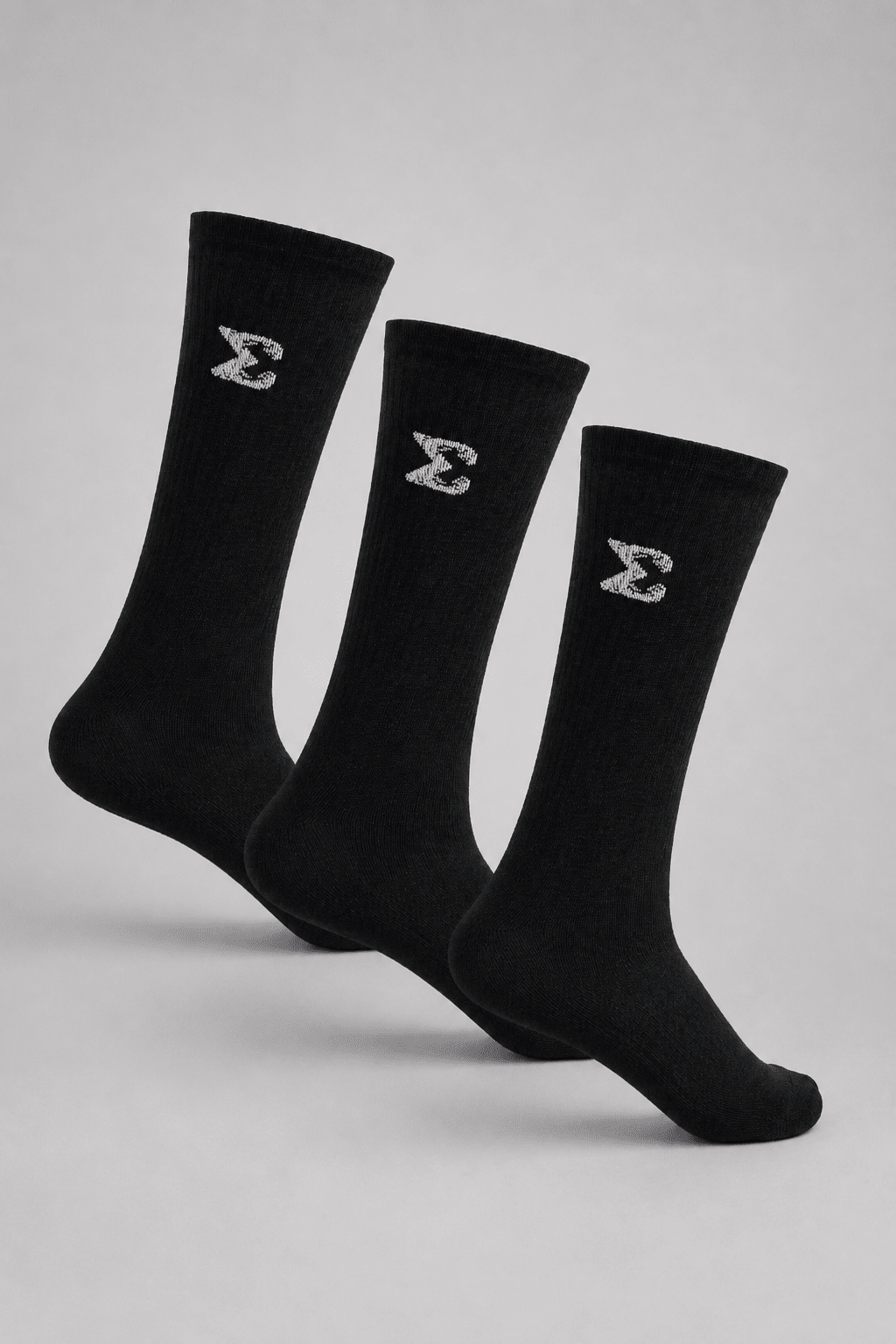 Sigma Crew Socks - Black (Pack of 3 Pairs) - Sigma Fit