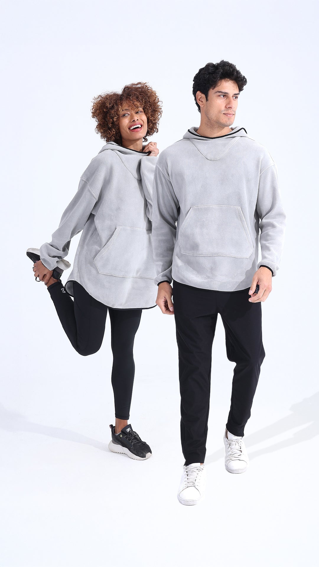Unsiex Gray Fleece Hoodie - Sigma Fit